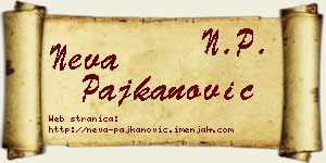Neva Pajkanović vizit kartica